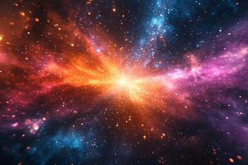 Fototapeta premium Abstract cosmic light bursts background. Featuring cosmic light bursts with bright colors. Emphasizing depth and radiant flares. Ideal for space and artistic themes.