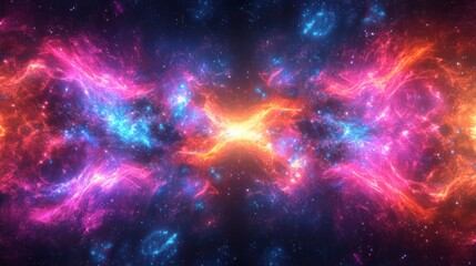 Obraz premium Abstract cosmic light energy patterns background. Featuring cosmic light energy patterns and vivid colors. Emphasizing motion and depth. Ideal for space and dynamic themes.