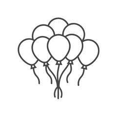 A cluster of vibrant balloons gracefully ascends into the bright blue sky, evoking a joyous atmosphere filled with laughter and celebration. Perfect for festive occasions.