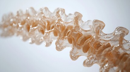 Abstract Spinal Column: A 3D Render of a Translucent Vertebral Structure