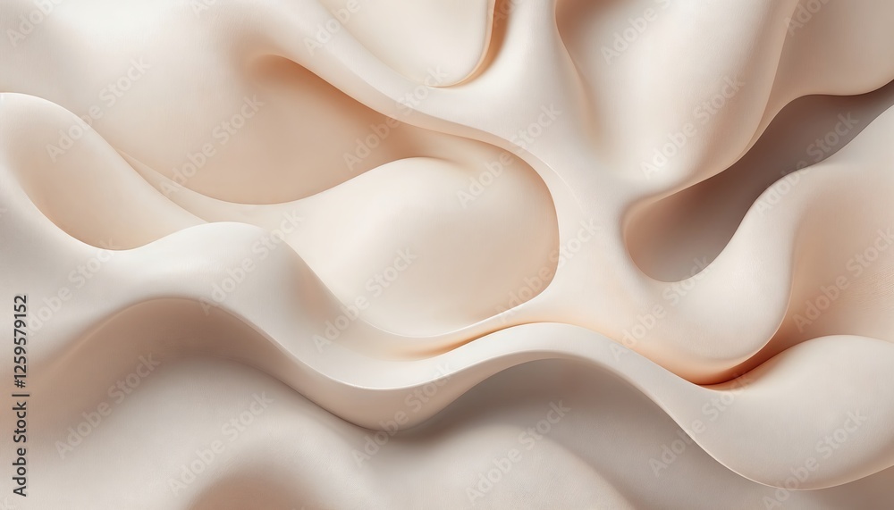 Poster subtle interplay of light and shadow on a creamy abstract surface
