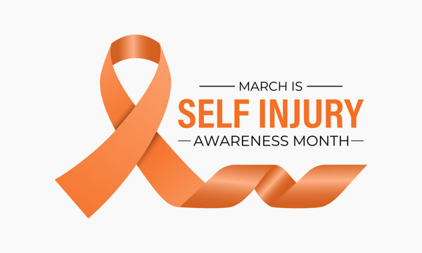 Self-Injury Awareness Month (SIAM) is observed every March to raise awareness and reduce stigma about self-harm. Design for banner, cards, prints, social media, poster, flyer and background design.