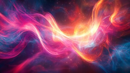 Abstract cosmic light patterns background. Featuring cosmic light patterns and vibrant colors. Emphasizing depth and cosmic mystery. Ideal for space and sci-fi themes.