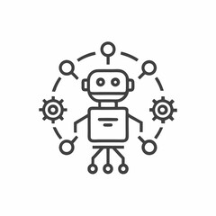 A captivating illustration features a futuristic robot at work, surrounded by gears and nodes, symbolizing innovation and automation in the digital age.