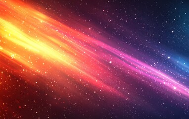 Abstract cosmic light rays background. Featuring cosmic light rays and bright colors. Emphasizing depth and movement. Ideal for space and artistic themes.