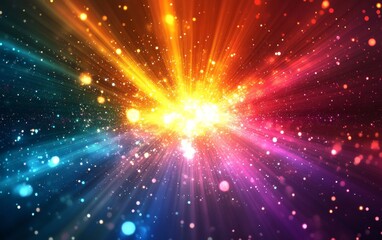 Fototapeta premium Abstract cosmic light rays background. Featuring cosmic light rays and bright colors. Emphasizing depth and movement. Ideal for space and artistic themes.