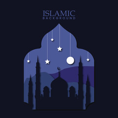 blue ramadhan background vector illustration