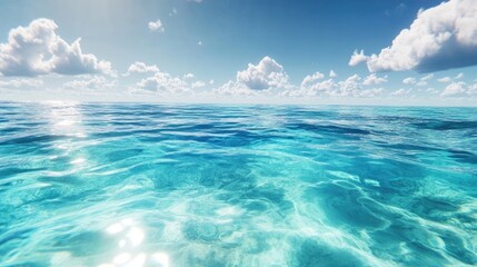 Obraz premium Blue ocean water surface creating a serene background
