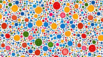 Colorful Polka Dots Pattern on White Background for Creative Projects