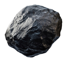 Obraz premium Big black stone isolated on transparent background