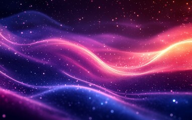 Obraz premium Abstract cosmic light waves background. Featuring cosmic light waves and bright colors. Emphasizing depth and modernity. Ideal for space and artistic themes.