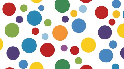 Colorful Polka Dots on a White Background for Fun and Playful Designs