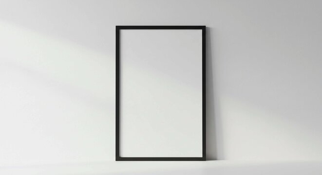 This image showcases a vertical black picture frame against a light wall, emphasizing its simple design and suitability for various framing and display purposes