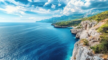 Obraz premium Blue water rippling across an expansive ocean view