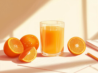 orange juice and oranges