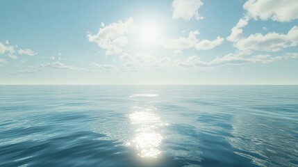 Fototapeta premium Calm ocean water with gentle ripples reflecting the light