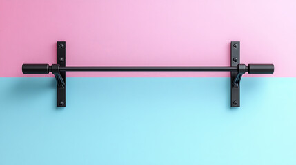 Elegant pull up bar mounted on colorful wall