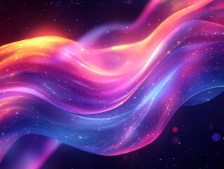Fototapeta premium Abstract cosmic luminous ribbons background. Featuring cosmic luminous ribbons with bright colors. Emphasizing depth and flowing light. Ideal for space and artistic themes.