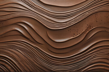 Intricate texture of soft chocolate swirls captured in rich, warm hues