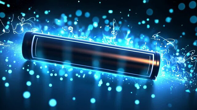 battery object technology tech modern blue digital style ai generated video concept