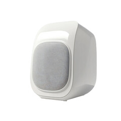 Obraz premium White audio music speaker isolated on transparent background