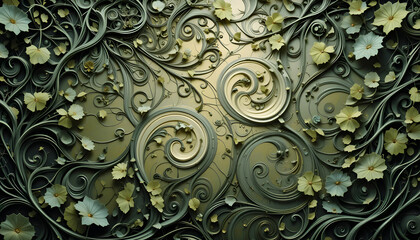 Elegant Abstract Background Showcasing Leaf Veins, Water Currents, and Fractals