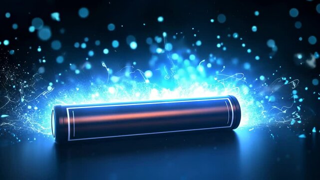 battery object technology tech modern blue digital style ai generated video concept