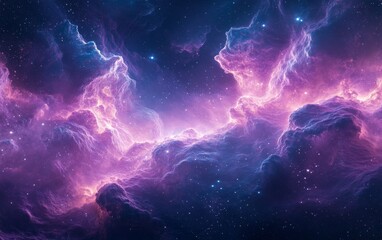 Fototapeta premium Abstract cosmic nebula background. Featuring cosmic nebula patterns and vibrant colors. Emphasizing depth and mystery. Ideal for space and sci-fi themes.