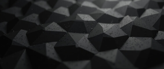 Obraz premium Abstract 3D black geometric surface.