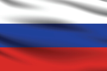 Flag of Russia. Russia flag official size and color standards digital vector illustration. Waving flag.