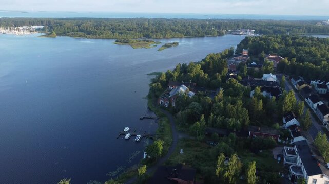 Aerial view of the cityscape of Oulu in central Finland during daytime