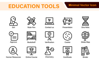 Education line icons collection. Big UI icon set in a flat design. Thin outline icons pack. Thin line icons set of academic subjects and education. Outline symbol collection.