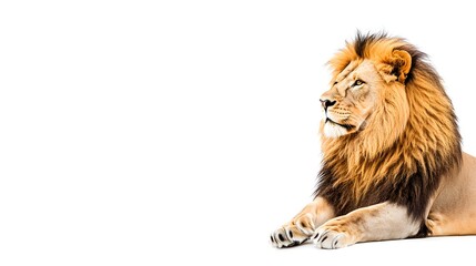Lion isolated over white background