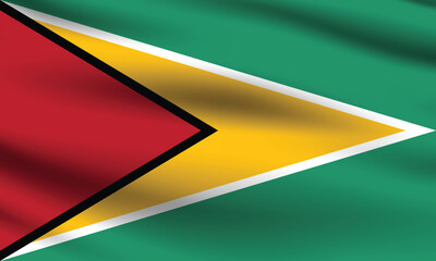 Flag of Guyana. Guyana flag official size and color standards digital vector illustration. Waving flag.