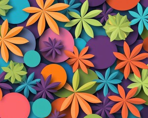Obraz premium Marijuana-inspired circular patterns with vibrant hues