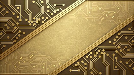 Futuristic and technology background concept, Elegant gold circuit board background design