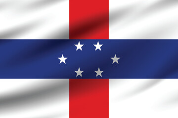 Flag of Netherlands Antilles. Netherlands Antilles flag official size and color standards digital vector illustration. Waving flag.