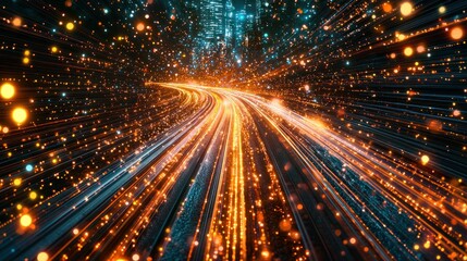 Digital highway, data stream, night, speed, future, technology, abstract, motion blur, background, website