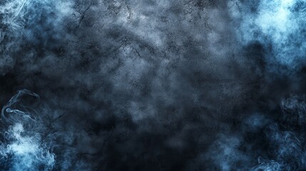 Dark and Mysterious Texture with Abstract Blue Smoke Effects