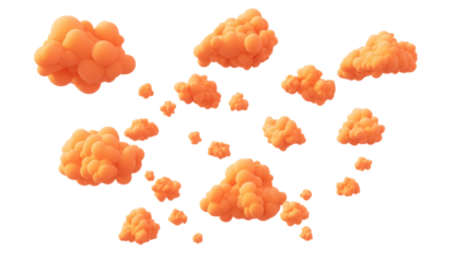 Scattered Clouds with Orange Hues, Vibrant cloud formations blending warm orange tones, ideal for backgrounds or design elements.