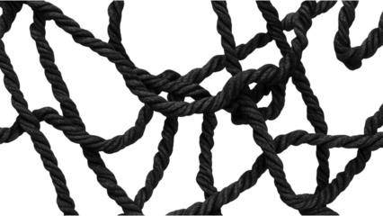 Nautical Rope Patterns in Black, Intricate designs of scattered black nautical ropes, perfect for marine-themed projects and backgrounds