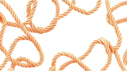 Nautical Rope Patterns in Orange, Vibrant scattered designs perfect for marine-themed projects, seamless integration with various backgrounds