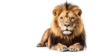 Lion isolated over white background