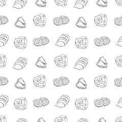bread pattern. bakery seamless pattern. doodle bread seamless pattern. doodle bakery background