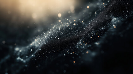 mesmerizing cosmic scene featuring dark background filled with shimmering stars and subtle highlights, evoking sense of wonder and vastness