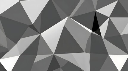 Abstract Triangles Geometric Low Poly Background in Shades of Gray | Modern Printable Design.