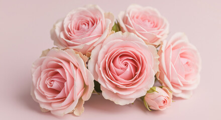 Fototapeta premium Soft Blush Pink Roses – A Symbol of Love & Grace Delicate Floral Elegance Captured in Perfection