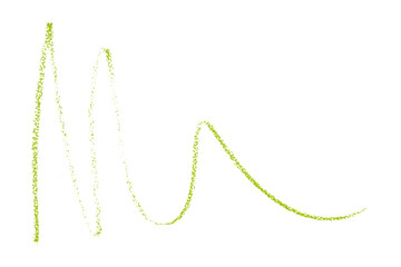 green pencil strokes isolated on transparent background