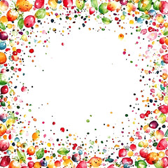 Colorful Fruit Border With Copy Space