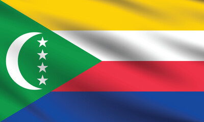 Flag of Comoros. Comoros flag official size and color standards digital vector illustration. Waving flag.